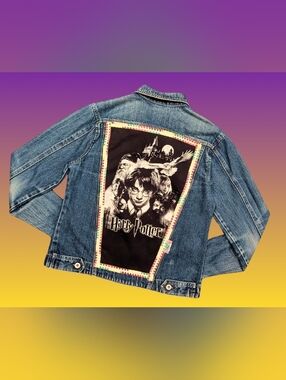 Handmade, Upcycled Harry Potter Denim Jacket Size L